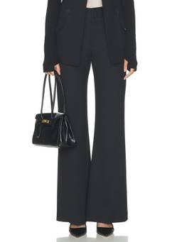 Smythe - Classic Women's Mid-Waist Wide-Leg Trousers Black