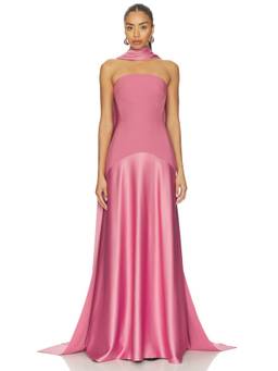 SOLACE London - Mae Women's Strapless Boned Bodice Maxi Dress Pink