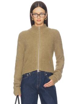 SAMSOE SAMSOE - Sajeanne Women's Brushed Knit Zip-Up Cardigan Khaki