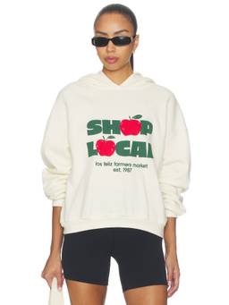 Sunny Somewhere - Shop Local Women's Graphic Drop Shoulder Hoodie Off White