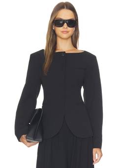 Source Unknown - Matteo Cinched Women's Tailored Single-Breasted Blazer Black