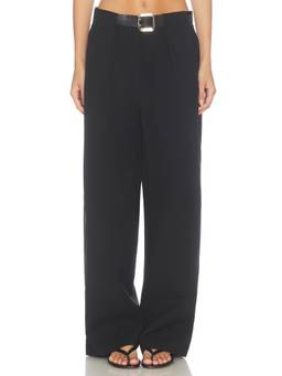 Source Unknown - Matteo Belted Women's Pleated Wide Trousers Black