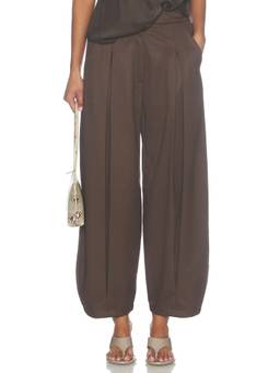 Source Unknown - Mika Women's Pleated Wide-Leg Palazzo Pants Brown