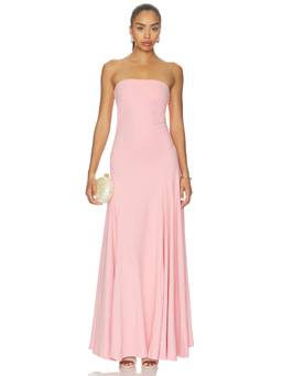 Susana Monaco - Gathered Waist Women's Strapless Tube Maxi Dress Pink
