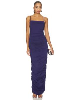 Susana Monaco - Gathered String Women's Ruched Jersey Bodycon Maxi Dress Blue