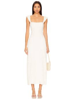 ROTATE - Hailey Women's Short Sleeve Draped Maxi Dress Black