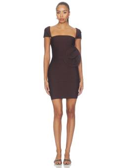 ROTATE - Ponte Knit Women's Bodycon Mini Dress Brown
