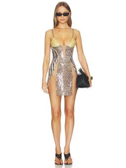 The Dolls House - Renni Women's Sequined Shoulder Strap Bodycon Mini Dress Multi-Color