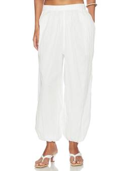 The Line by K - Louis Women's Pleated Elastic Waist Palazzo Pants White
