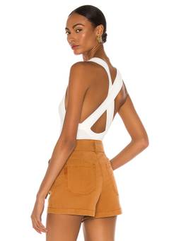 The Line by K - Ruched Women's Sleeveless V-Neck Tank Top Black