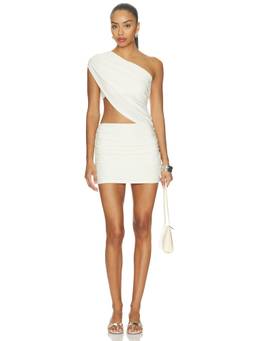 Tiger Mist - Ryland Women's One-Shoulder Ruched Bodycon Mini Dress White