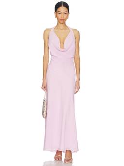 Tiger Mist - Zyla Women's Halter Neck Draped Maxi Dress Pink