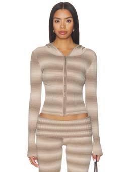 Tiger Mist - Marissa Women's Hooded Zip-Up Hoodie Beige