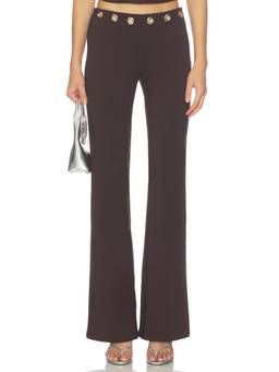 Tiger Mist - Marren Women's High-Waist Grommet Detail Palazzo Pants Brown