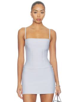 Tiger Mist - Tahnia Women's Bandage Square Neck Corset Top Blue
