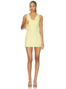 Tularosa - Solange Women's Cowl Neck Open Back Mini Dress Yellow