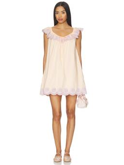 Tularosa - Anya Women's Embroidered Ruffled Mini Dress Off White
