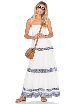 Tularosa - Sinta Women's Open Knit Fringe Hem Mini Dress Off White