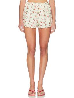 Tularosa - Poplin Women's Drawstring Scallop Hem Shorts Off White