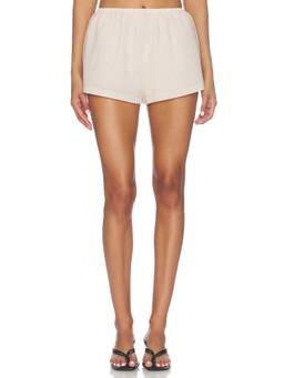 Tularosa - Sarina Women's Elastic Waist Crepe Shorts Beige