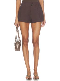 Tularosa - Cotton Twill Women's High-Waist 4-Pocket Shorts Brown