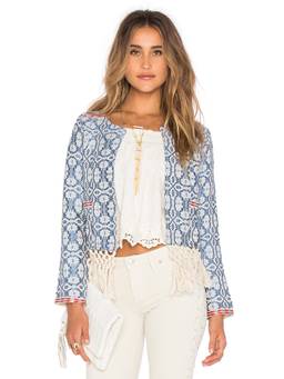 Tularosa - Oaklynn Women's Snap Button Denim Jacket Blue