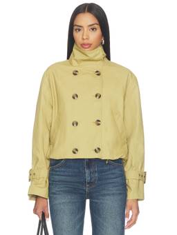 Tularosa - Canvas Women's Double-Breasted Cropped Jacket Beige