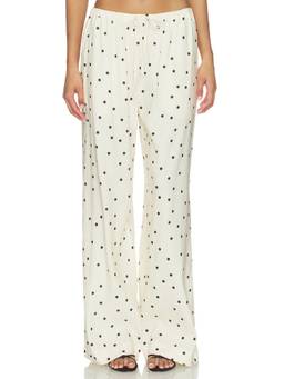 Tularosa - Addy Women's Drawstring Wide-Leg Palazzo Pants Off White