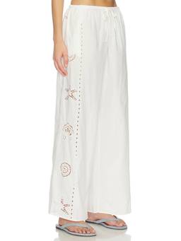 Tularosa - Nora Women's Drawstring Wide-Leg Palazzo Pants White