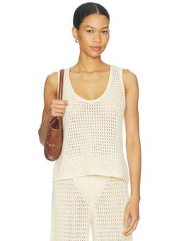 Tularosa - Open Stitch Women's Sleeveless Crochet Tank Top Off White