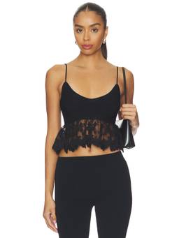 Tularosa - Knit Lace Women's Sleeveless Tank Top Black