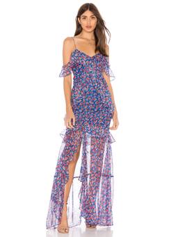 AMUR - Pleated Women's Strapless Tiered Mini Dress Blue