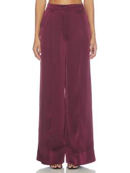 AMUR - Marley Women's High-Waist Wide-Leg Palazzo Pants Burgundy