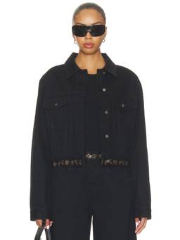 Understated Leather - Back On The Horse Women's Embroidered Denim Jacket Black