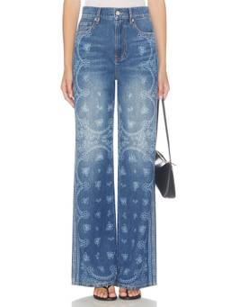 Veronica Beard - Taylor Women's High Rise Wide Leg Jeans Blue