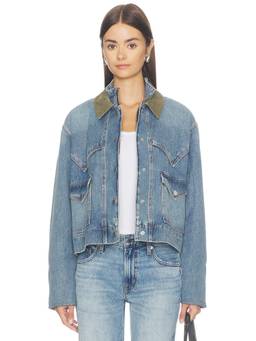 Veronica Beard - Wegner Women's Flannel Lined Denim Jacket Blue