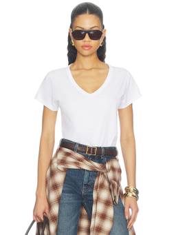 WAO - Lightweight Women's Semi-Sheer V-Neck T-Shirt White