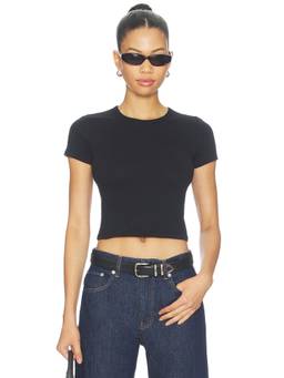 WAO - Jersey Women's Fitted Crew Neck Baby Tee Black