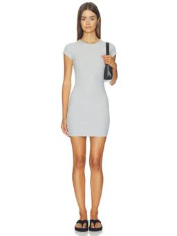 WellBeing + BeingWell - Zenith Women's Rib Jersey Bodycon Mini Dress Grey