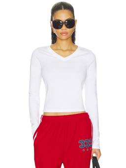 WellBeing + BeingWell - Estrella Women's V-Neck Long Sleeve Shirt White