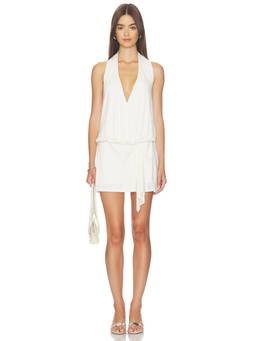 With Jean - Luna Women's Halter Neck Backless Mini Dress White