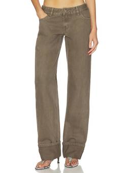 With Jean - Alba Women's Mid-Waist Straight Jeans Brown