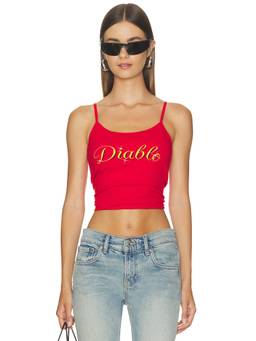 Willy Chavarria - Diablo Cholita Women's Graphic Sleeveless Crop Tank Top Red