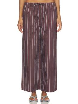 WeWoreWhat - Tie Waist Women's Wide-Leg Palazzo Pants Brown