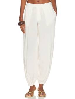 WeWoreWhat - Balloon Women's High-Waist Cinched Hem Palazzo Pants Off White