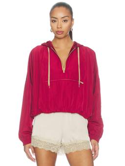 YEAR OF OURS - Charlie Women's Zippered Hooded Pullover Hoodie Red