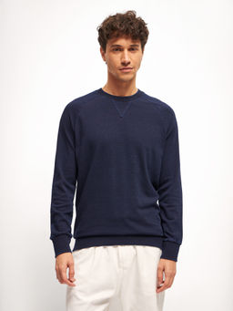 The Bear House - Solid Navy Blue Crew Neck T-Shirt