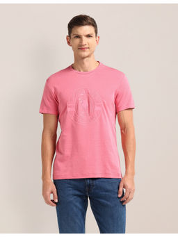 U.S. POLO ASSN. - Brand Logo Pink Short Sleeves Round Neck T-Shirt