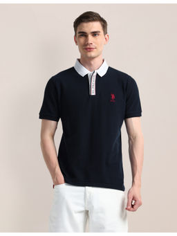 U.S. POLO ASSN. - Solid Navy Blue Short Sleeves Polo T-Shirt