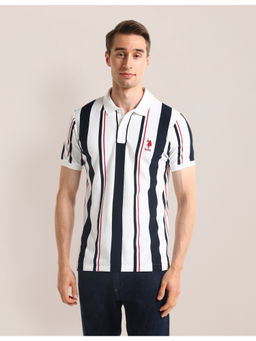 U.S. POLO ASSN. - Varsity White Short Sleeves Polo T-Shirt